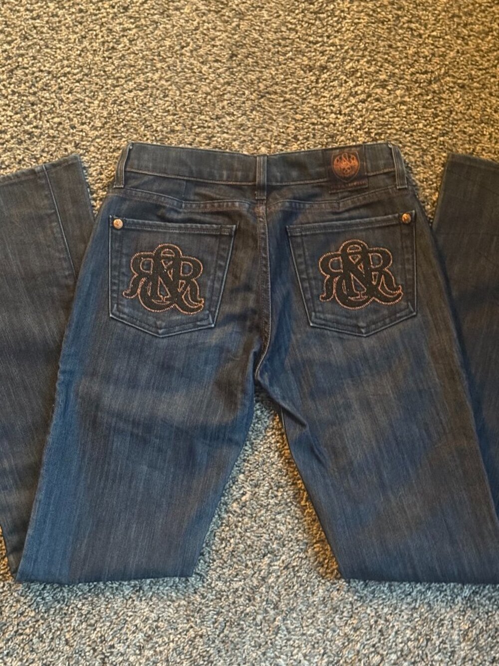 ROCK & REPUBLIC WOMENS NAVY BLUE JEANS